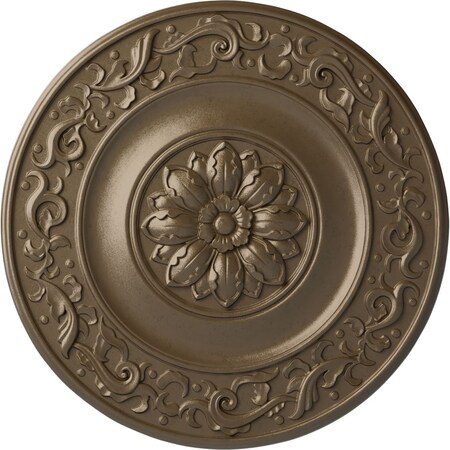 Ekena Millwork Milan Ceiling Medallion, Hand-Painted Warm Silver, 47 5/8"OD x 2 3/4"P CM47MIWSS